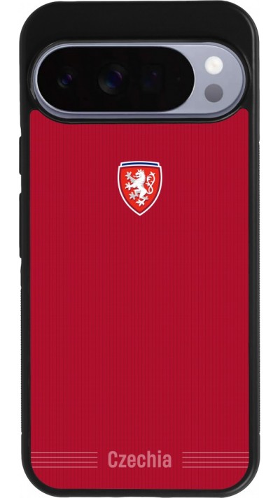 Coque Google Pixel 10 Pro XL - Silicone rigide noir Maillot de football Répuplique Tchèque 2026 personnalisable
