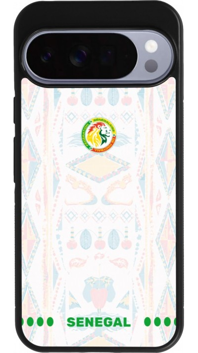 Coque Google Pixel 10 Pro XL - Silicone rigide noir Maillot de football Sénégal 2026 personnalisable