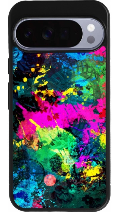 Google Pixel 10 Pro XL Case Hülle - Silikon schwarz Splash paint