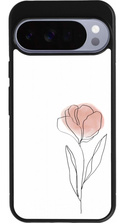Google Pixel 10 Pro XL Case Hülle - Silikon schwarz Spring 23 minimalist flower