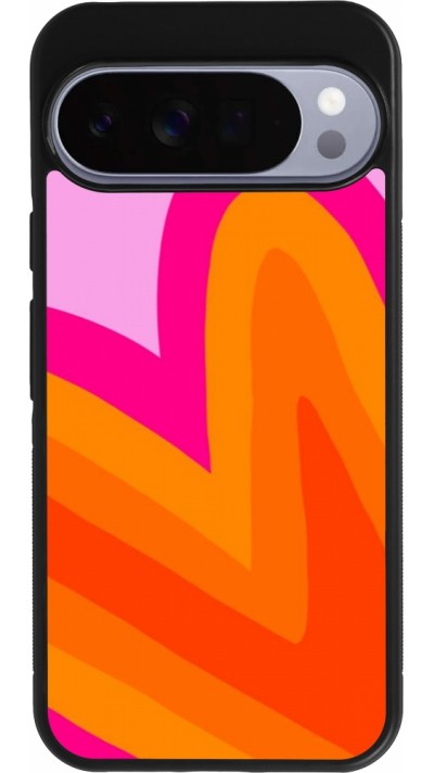 Google Pixel 10 Pro XL Case Hülle - Silikon schwarz Valentine 2024 heart gradient