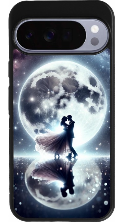 Google Pixel 10 Pro XL Case Hülle - Silikon schwarz Valentin 2024 Liebe unter dem Mond