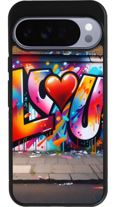 Google Pixel 10 Pro XL Case Hülle - Silikon schwarz Valentin 2025 Liebe U Tag