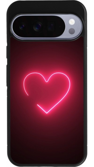 Google Pixel 10 Pro XL Case Hülle - Silikon schwarz Valentine 2023 single neon heart