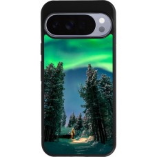 Google Pixel 10 Pro XL Case Hülle - Silikon schwarz Winter 22 Northern Lights