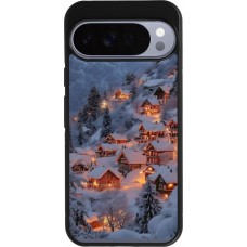 Google Pixel 10 Pro XL Case Hülle - Silikon schwarz Winter 25 Winter snowy village