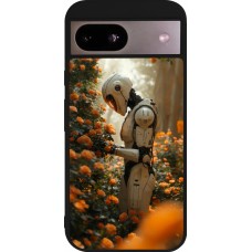 Google Pixel 8a Case Hülle - Silikon schwarz Astronaut flowers 2025