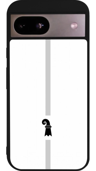 Google Pixel 8a Case Hülle - Silikon schwarz Kanton BS weiss