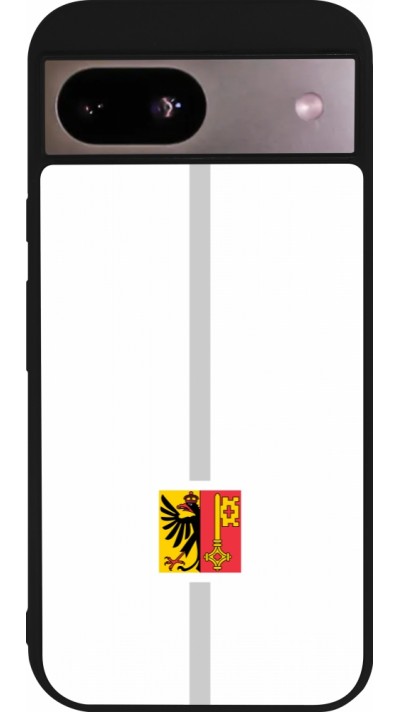 Google Pixel 8a Case Hülle - Silikon schwarz Kanton GE weiss