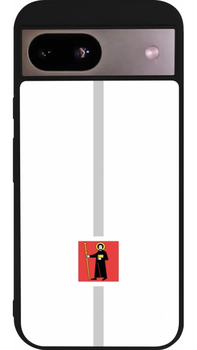Google Pixel 8a Case Hülle - Silikon schwarz Kanton GL weiss