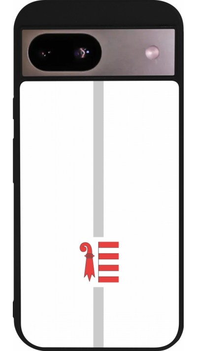 Google Pixel 8a Case Hülle - Silikon schwarz Kanton JU weiss