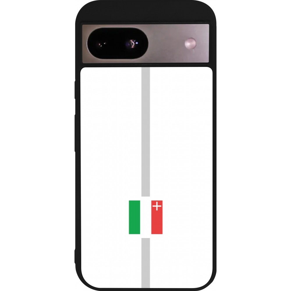 Google Pixel 8a Case Hülle - Silikon schwarz Kanton NE weiss
