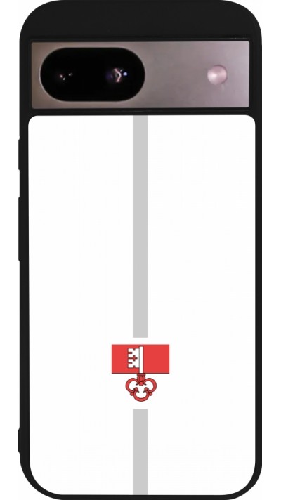 Google Pixel 8a Case Hülle - Silikon schwarz Kanton OW weiss
