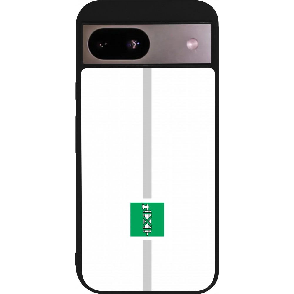 Google Pixel 8a Case Hülle - Silikon schwarz Kanton SG weiss