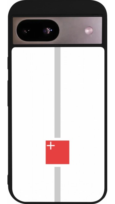 Google Pixel 8a Case Hülle - Silikon schwarz Kanton SZ weiss