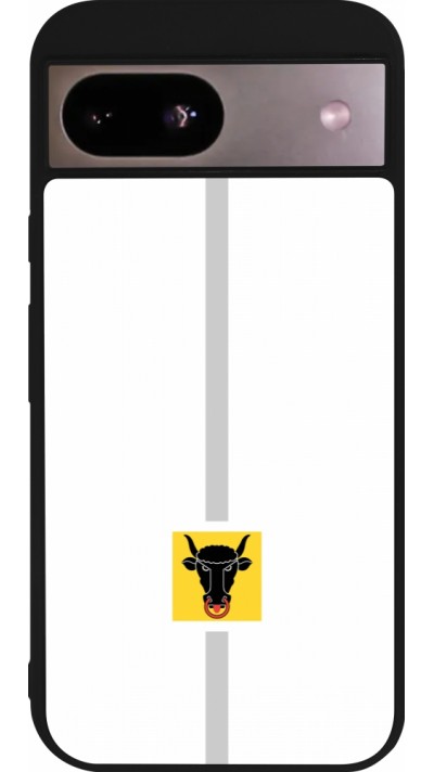 Google Pixel 8a Case Hülle - Silikon schwarz Kanton UR weiss