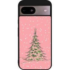 Google Pixel 8a Case Hülle - Silikon schwarz Christmas 25 Pink Tree