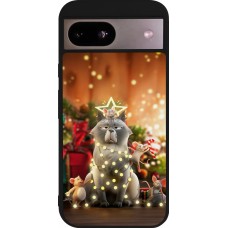 Google Pixel 8a Case Hülle - Silikon schwarz Christmas 25 Xmas Cat