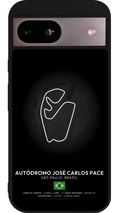 Coque Google Pixel 8a - Silicone rigide noir F1 Track 2025 Brazil