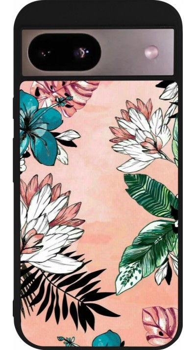 Google Pixel 8a Case Hülle - Silikon schwarz Flowers Artprint