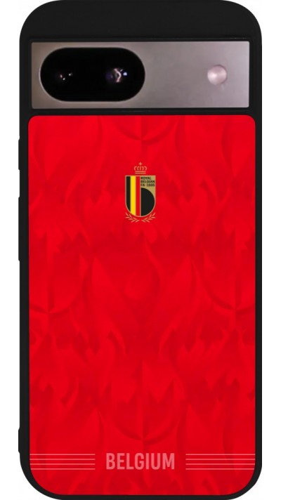 Google Pixel 8a Case Hülle - Silikon schwarz Belgien 2026 personalisierbares Fussballtrikot