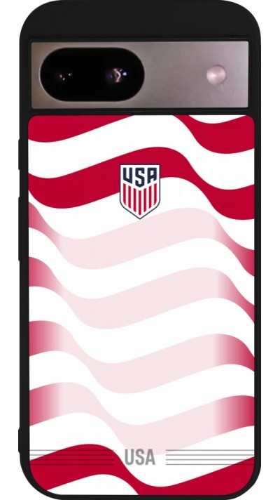 Google Pixel 8a Case Hülle - Silikon schwarz Vereinigten Staaten 2026 personalisierbares Fussballtrikot