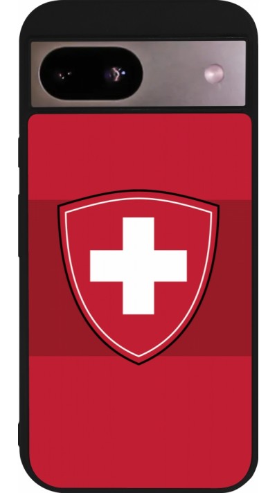 Google Pixel 8a Case Hülle - Silikon schwarz Hockey World Championship Ecusson Suisse