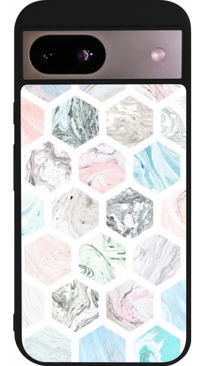 Google Pixel 8a Case Hülle - Silikon schwarz Marble Everything