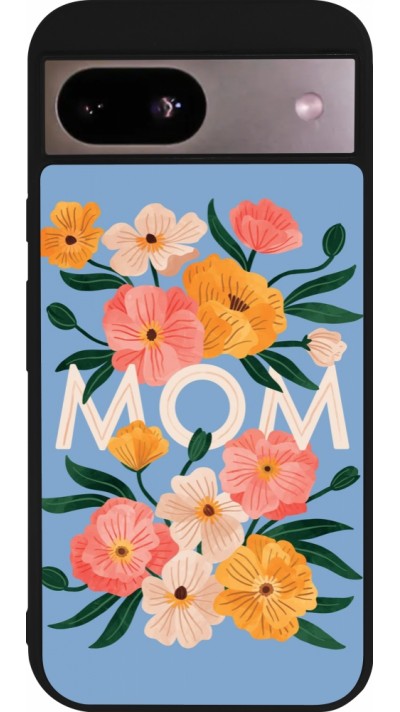 Google Pixel 8a Case Hülle - Silikon schwarz Mom 2026 Flowers
