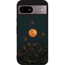 Google Pixel 8a Case Hülle - Silikon schwarz Moon Flowers