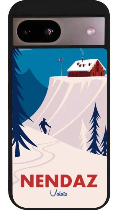 Google Pixel 8a Case Hülle - Silikon schwarz Nendaz Cabane Ski