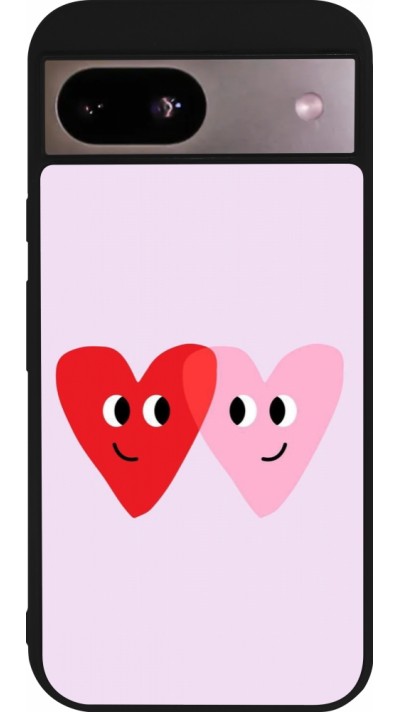 Google Pixel 8a Case Hülle - Silikon schwarz Saint Valentines Day 26 Heart