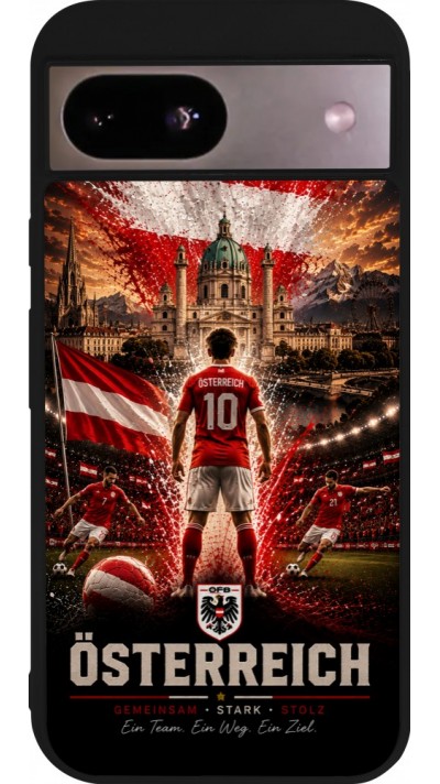 Google Pixel 8a Case Hülle - Silikon schwarz Fussball Österreich splash 2026