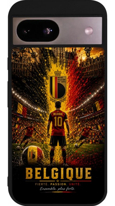 Google Pixel 8a Case Hülle - Silikon schwarz Fussball Belgien splash 2026