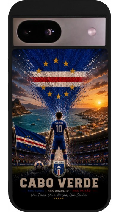 Google Pixel 8a Case Hülle - Silikon schwarz Fussball Kap Verde splash 2026