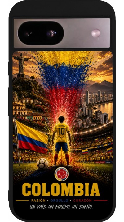 Google Pixel 8a Case Hülle - Silikon schwarz Fussball Kolumbien splash 2026
