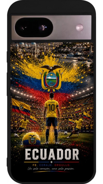 Google Pixel 8a Case Hülle - Silikon schwarz Fussball Ecuador splash 2026
