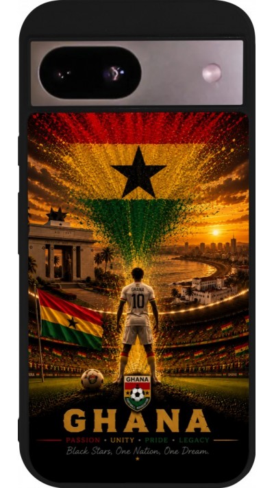 Google Pixel 8a Case Hülle - Silikon schwarz Fussball Ghana splash 2026