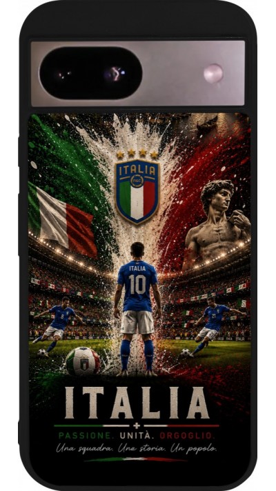 Google Pixel 8a Case Hülle - Silikon schwarz Fussball Italien splash 2026