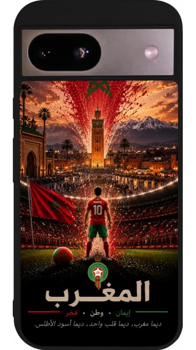 Google Pixel 8a Case Hülle - Silikon schwarz Fussball Marokko splash 2026