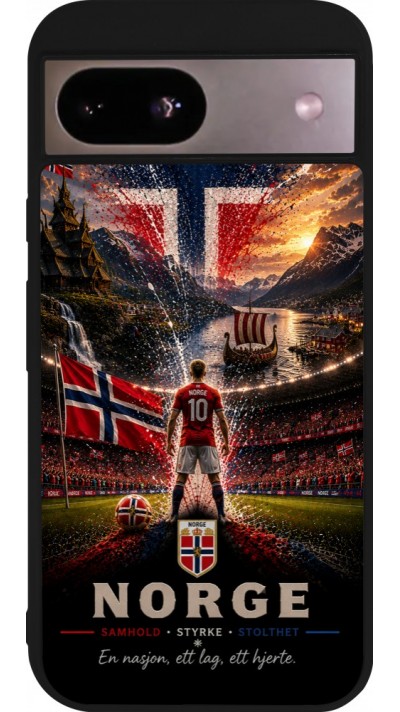Google Pixel 8a Case Hülle - Silikon schwarz Fussball Norwegen splash 2026