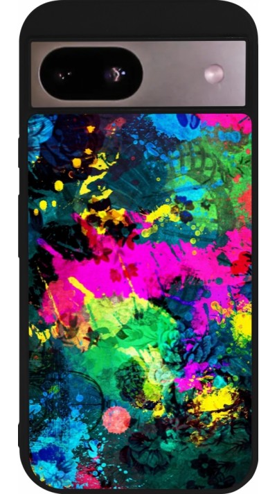 Google Pixel 8a Case Hülle - Silikon schwarz Splash paint