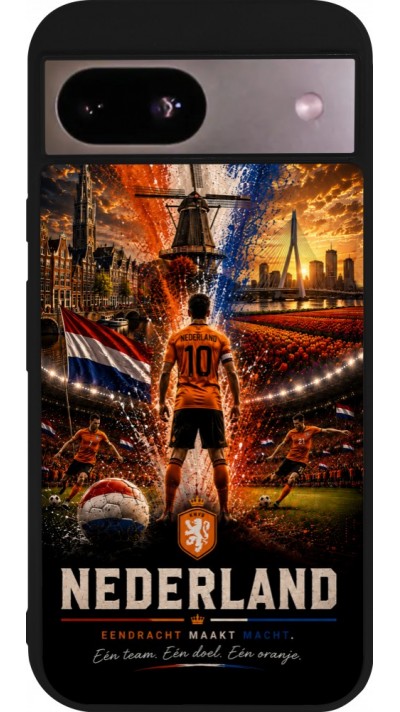 Google Pixel 8a Case Hülle - Silikon schwarz Fussball Niederlande splash 2026