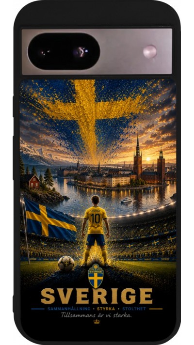 Google Pixel 8a Case Hülle - Silikon schwarz Fussball Schweden splash 2026
