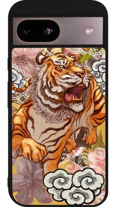 Google Pixel 8a Case Hülle - Silikon schwarz Spring 23 japanese tiger