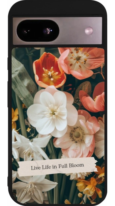 Coque Google Pixel 8a - Silicone rigide noir Full Bloom Spring 2026