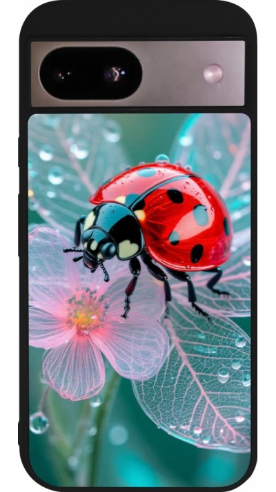 Coque Google Pixel 8a - Silicone rigide noir Ladybird in bloom Spring 2026