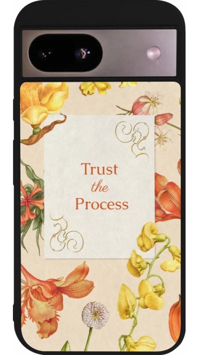 Coque Google Pixel 8a - Silicone rigide noir Trust the process Spring 2026