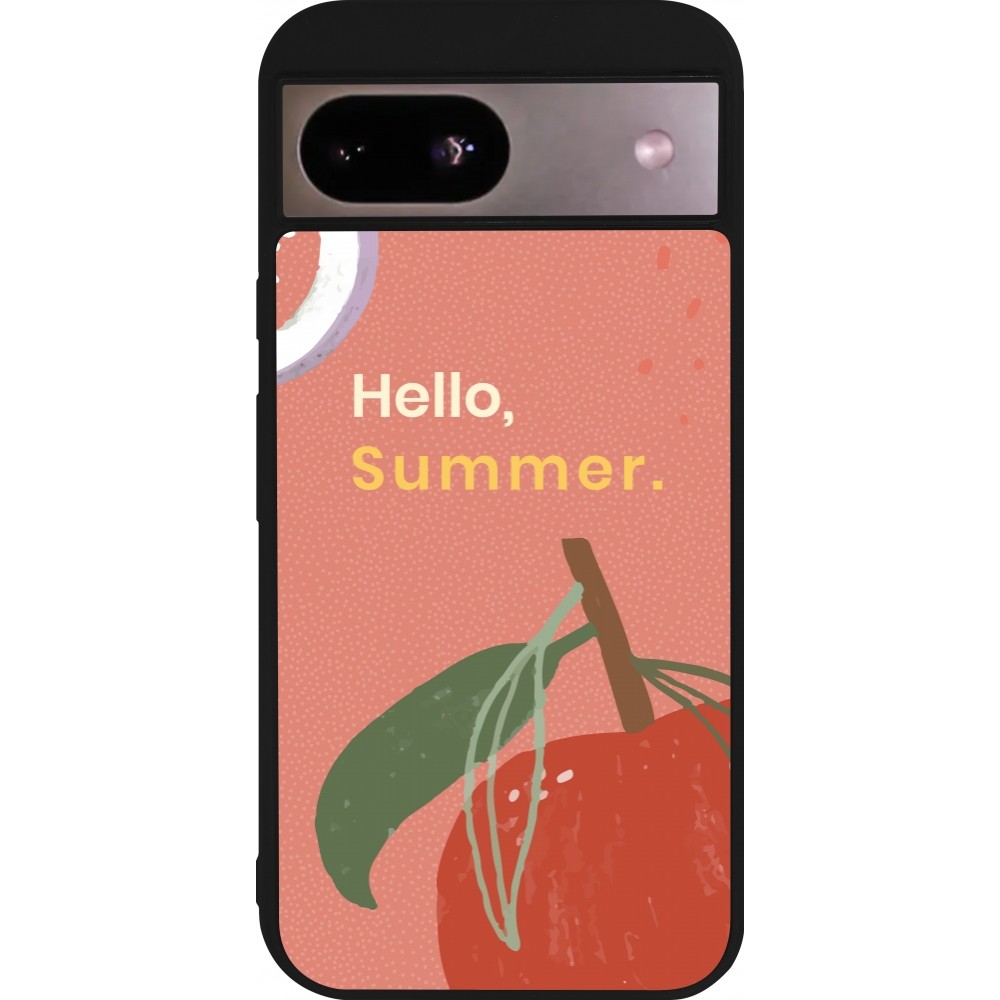Google Pixel 8a Case Hülle - Silikon schwarz Summer 2025 Hello summer