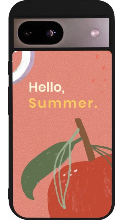 Google Pixel 8a Case Hülle - Silikon schwarz Summer 2025 Hello summer